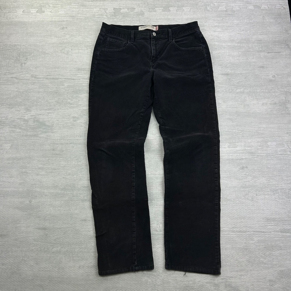 Vintage Levis 505 Corduroy Pants Size 10 Black Straight Leg Thick Cord Grunge